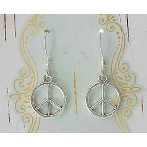 3 / $10 Silver Peace Sign Earrings Hippie Ban the Bomb Symbol Mothers Day Gifts